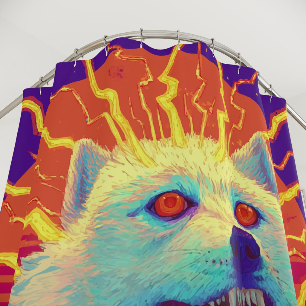 Electric Howling Wolf Shower Curtain Gift: Primal Power for Wild Hearts