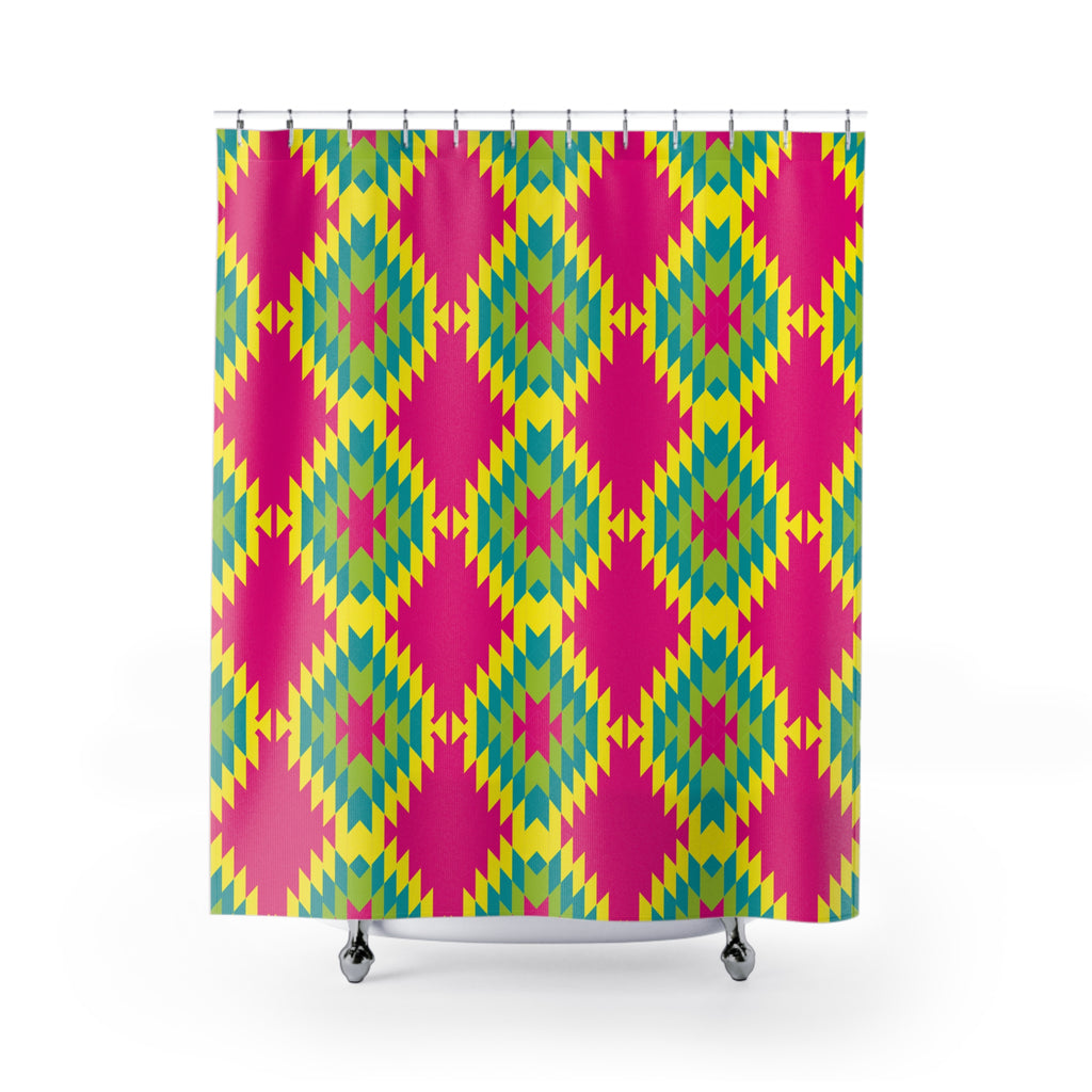 Southwestern Diamond Pattern Shower Curtain Gift: Vibrant Tribal Chic for Bold Homes