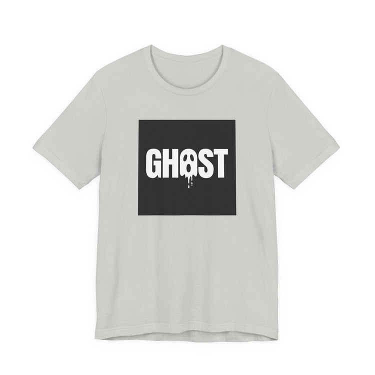 Dripping Ghost Face T-shirt in silver – original NewGiftDay design