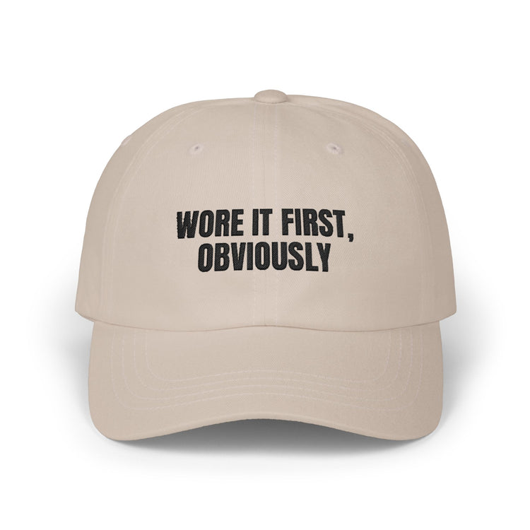 Wore It First Obviously Printed Dad for Trendy Casual Looks hat in stone – original NewGiftDay design