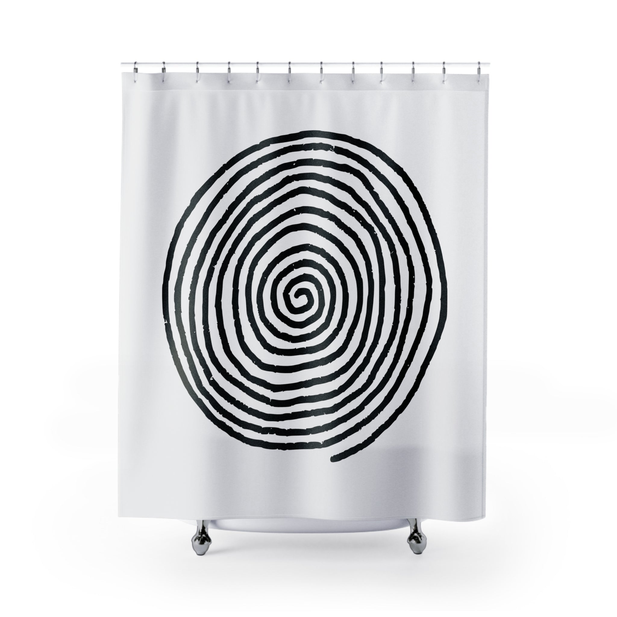 Hypnotic Black & White Spiral Shower Curtain Gift: Zen Decor for Modern Homes