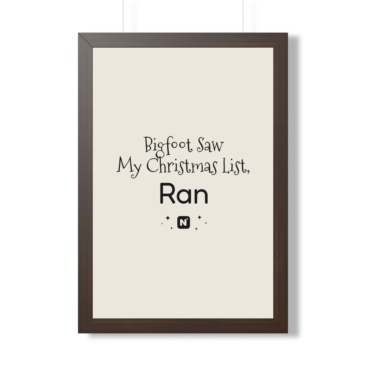 Bigfoot Christmas List Framed poster – original NewGiftDay design, view 20