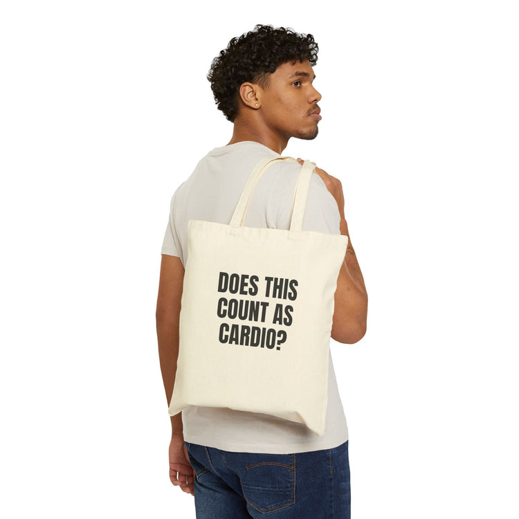 Does This Count as Cardio Cotton Canvas for Gym Errands tote bag – original NewGiftDay design, view 3
