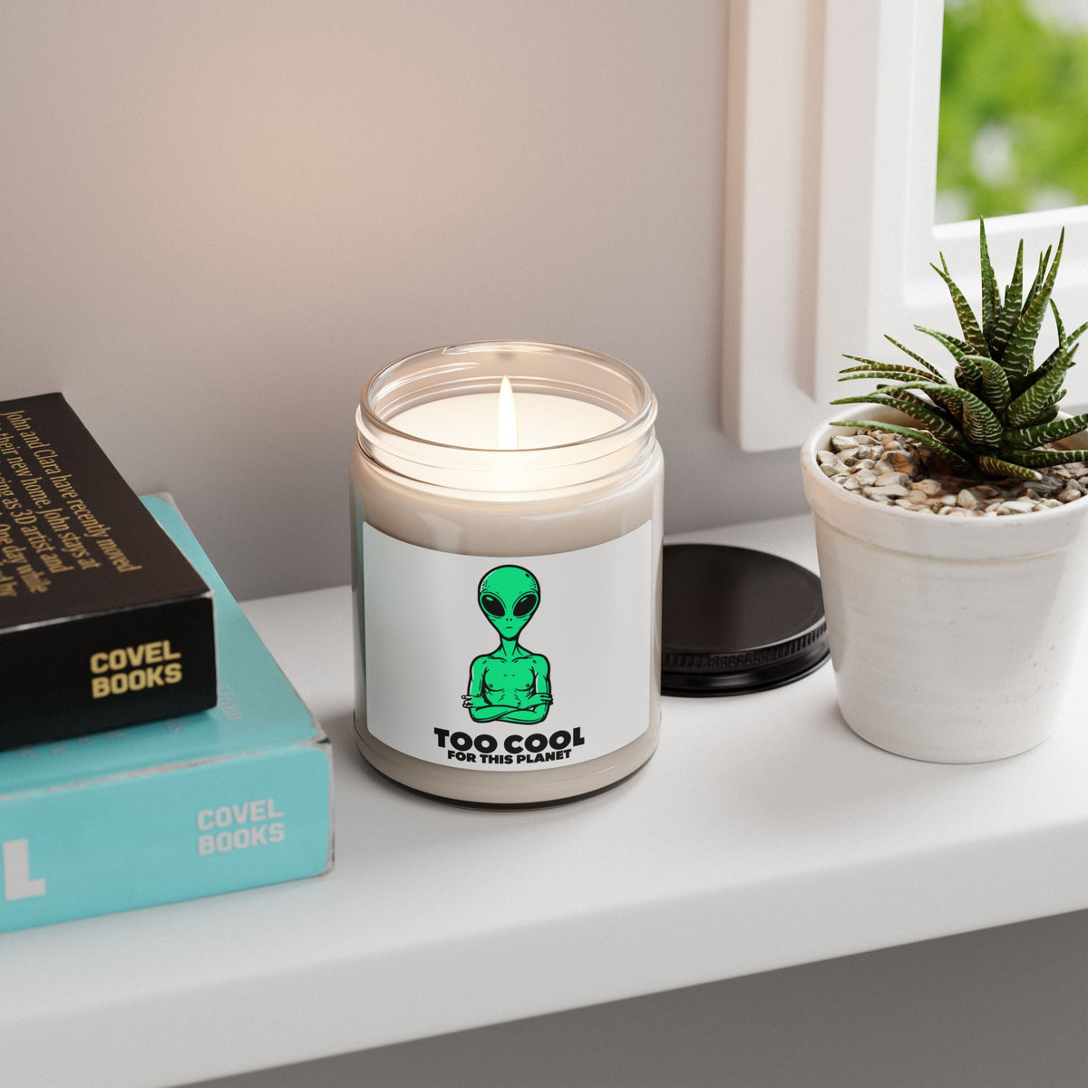 Too Cool For This Planet Alien candle – original NewGiftDay design, view 4
