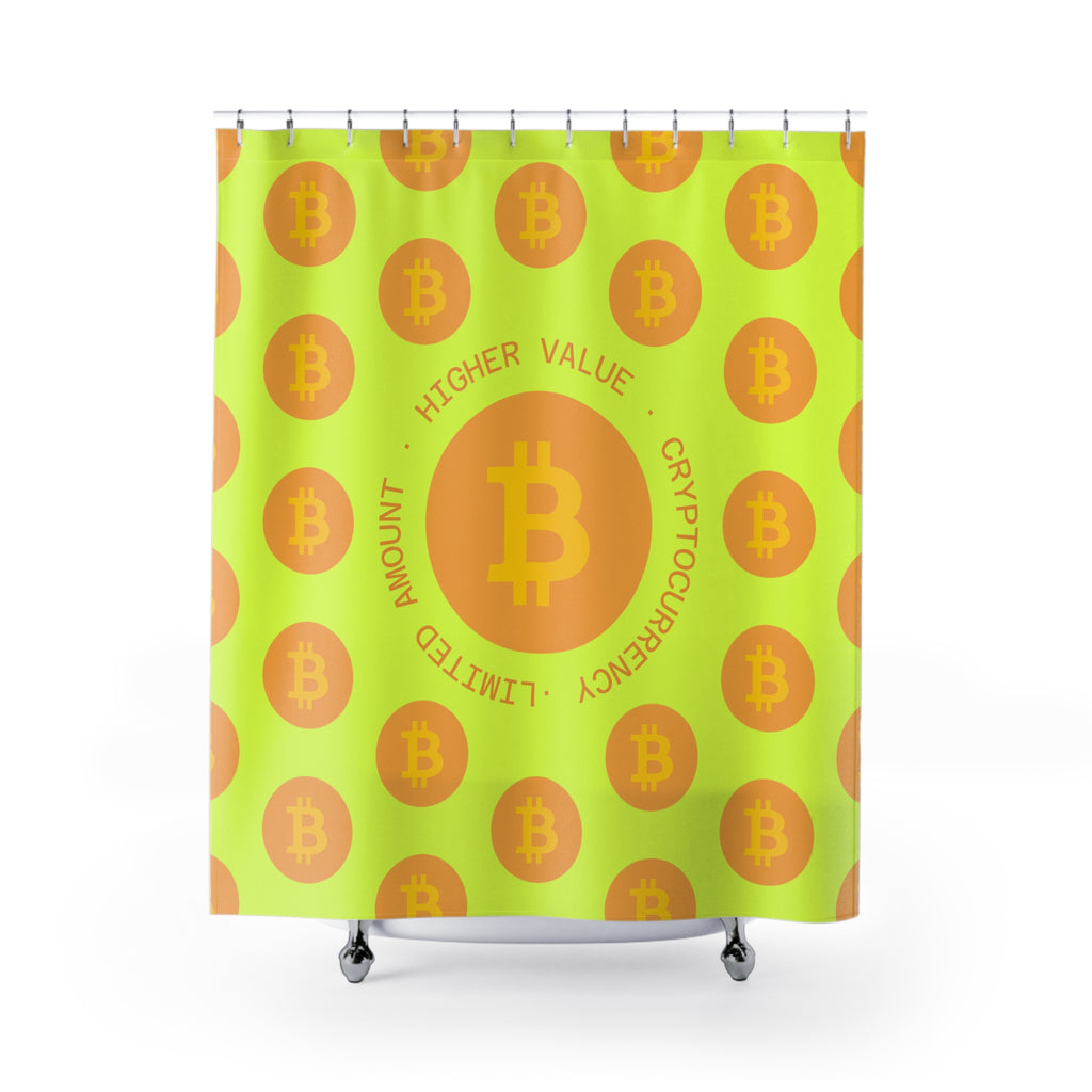 Bitcoin Crypto Art Slogan Shower Curtain Gift: Digital Wealth for Savvy Homes