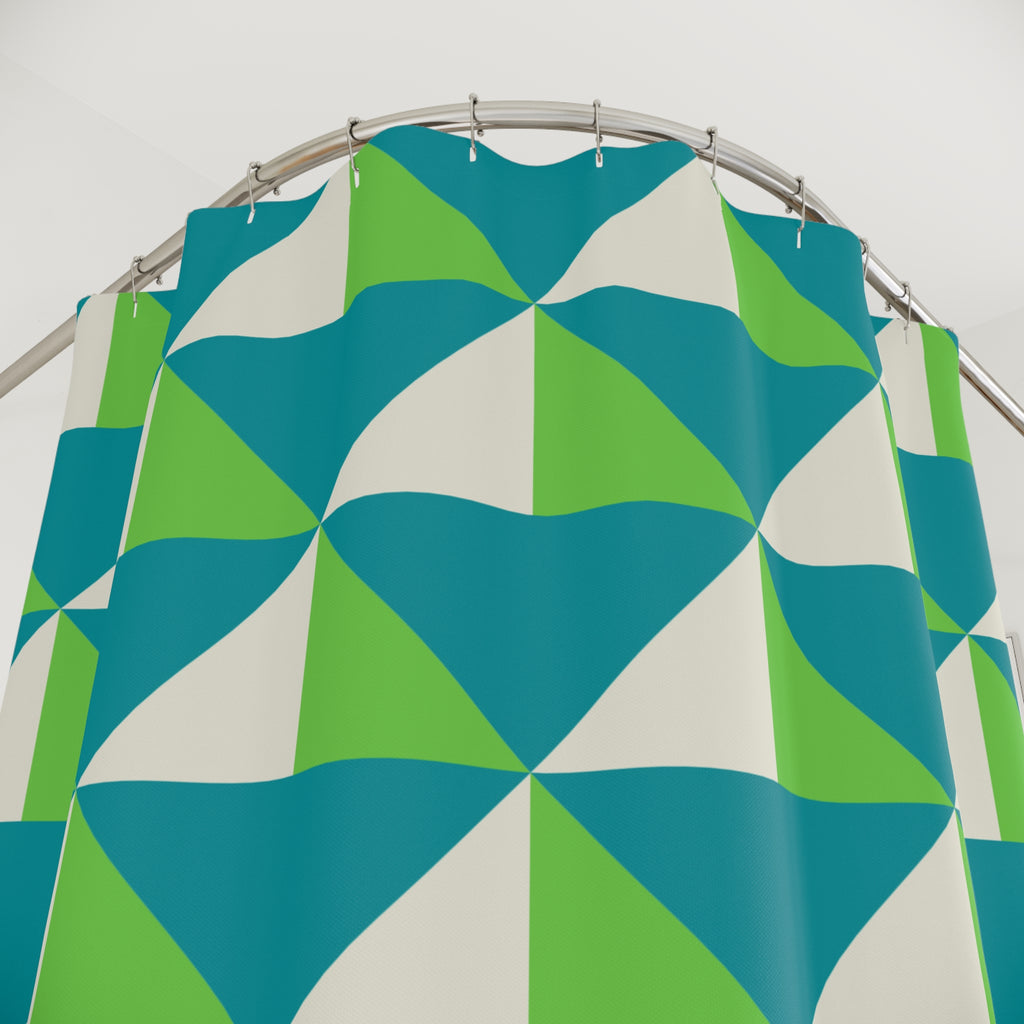 Mid-Century Triangle Geometric Shower Curtain Gift: Retro Chic for Modern Homes