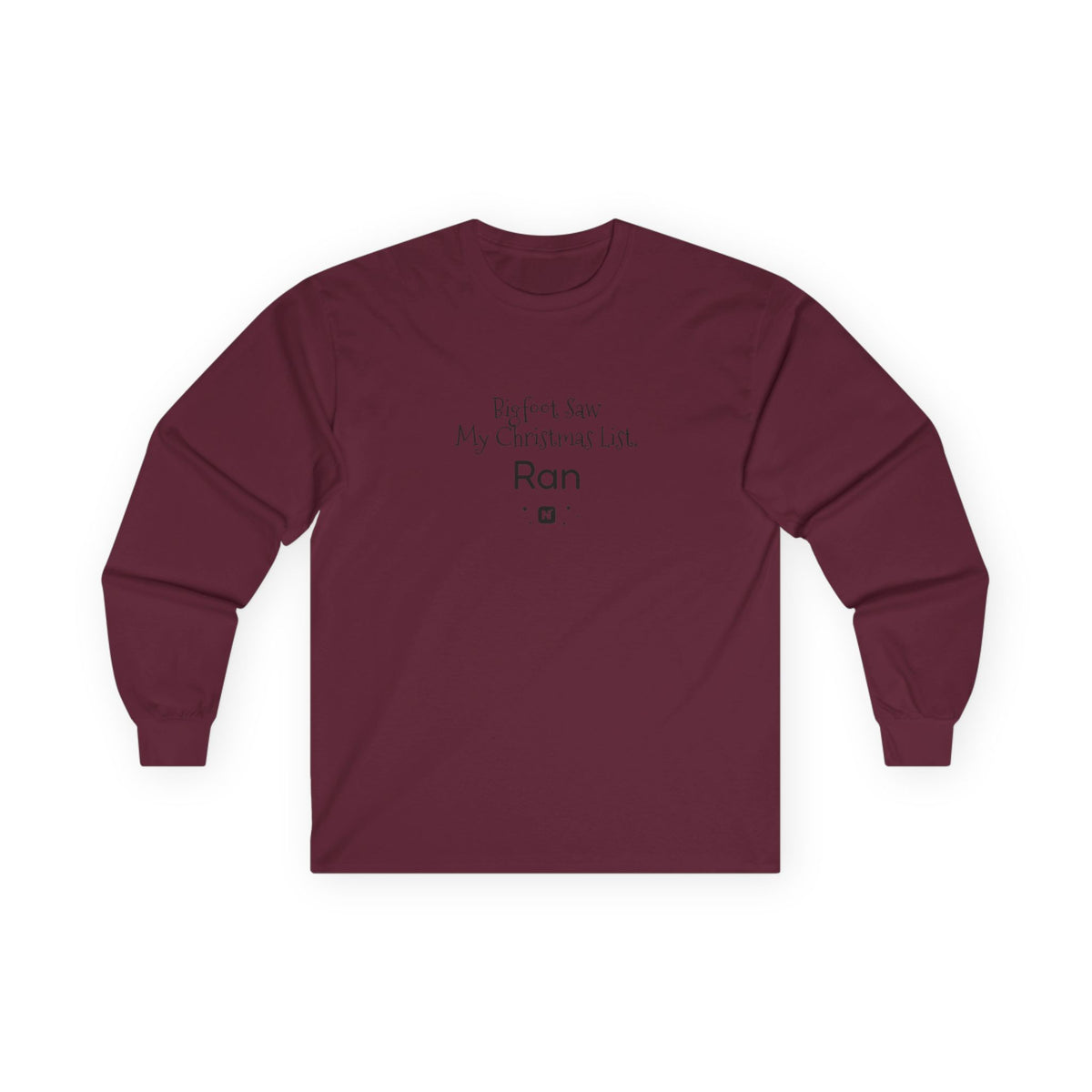Bigfoot Christmas List long sleeve tee – original NewGiftDay design, view 12