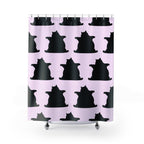 Black Cat Rug Print Shower Curtain Gift: Dark Whimsy for Edgy Cat Lovers