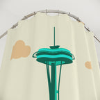 Retro Seattle Cityscape Shower Curtain Gift: Pop Art Energy for Urban Homes