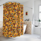 Pepperoni Pizza Slice Shower Curtain Gift: Maximalist Feast for Foodie Homes