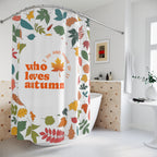 "Proud Autumn Lover" Leaf Frame Shower Curtain Gift: Expressive Fall for Vibrant Homes
