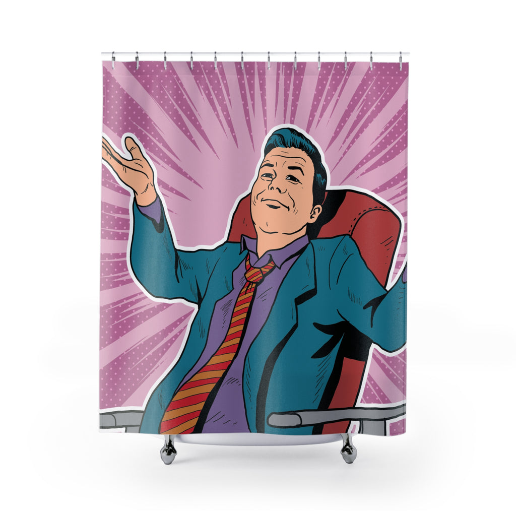 Pop Art Confident Man Shower Curtain Gift: Boss Vibes for Ambitious Homes