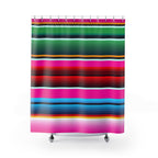 Serape Stripe Maximalist Shower Curtain Gift: Vibrant Culture for Bold Upgrades