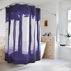 Hand-Drawn Purple Zen Shower Curtain Gift: Organic Minimalist for Mindful Homes
