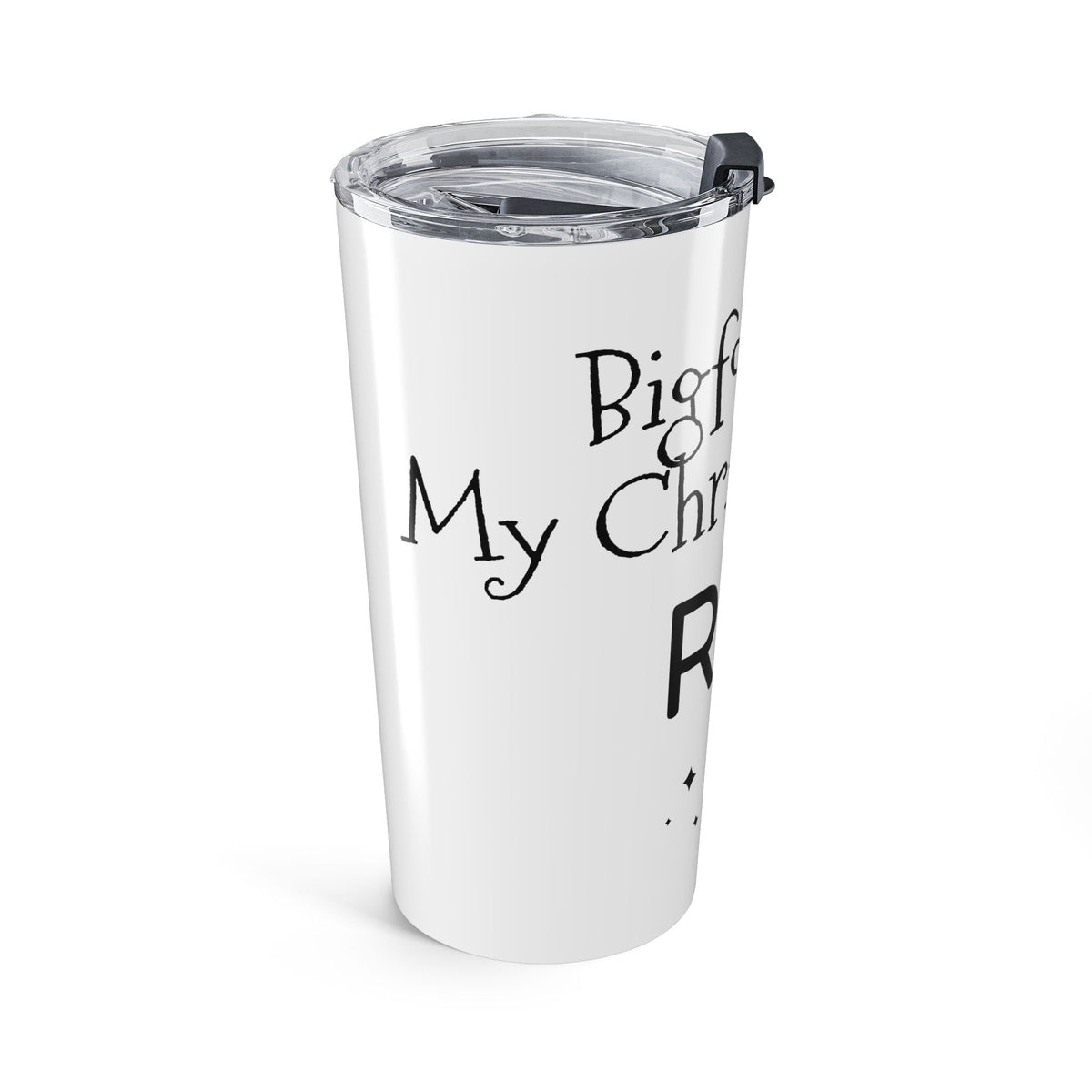 Bigfoot Christmas List 20oz tumbler – original NewGiftDay design, view 3