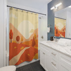 Scenic Autumn Hills Sunrise Shower Curtain Gift: Picturesque Fall for Serene Homes