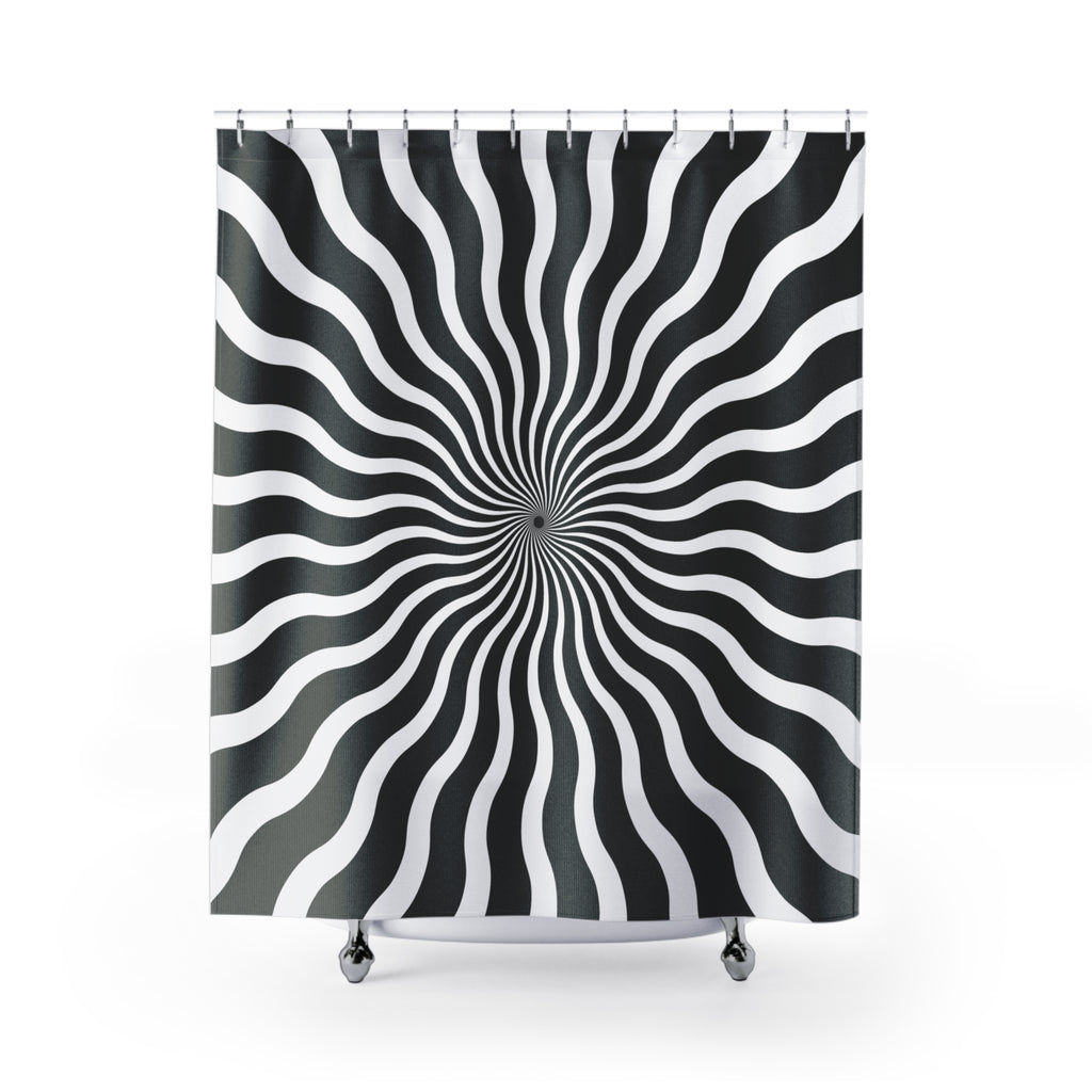 Hypnotic Swirl Optical Illusion Shower Curtain Gift: Mind-Bending Art for Dynamic Homes
