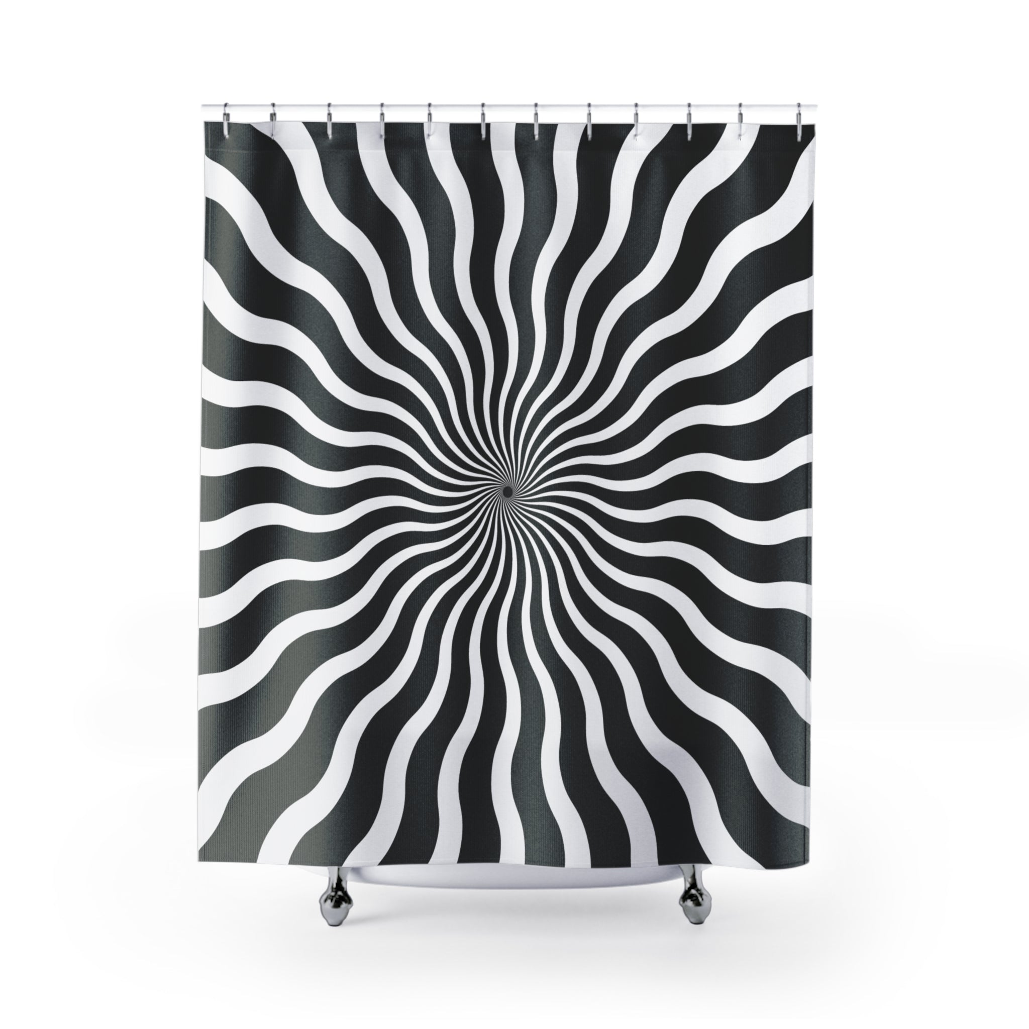 Hypnotic Swirl Optical Illusion Shower Curtain Gift: Mind-Bending Art for Dynamic Homes