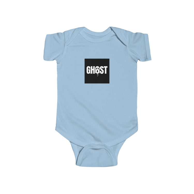 Dripping Ghost Face baby bodysuit in light-blue – original NewGiftDay design