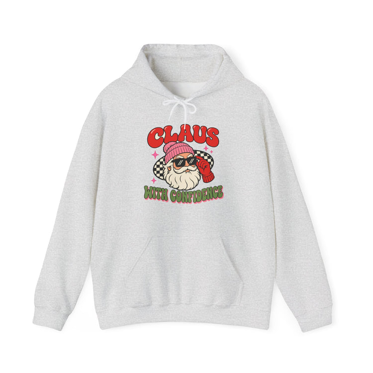 Claus With Confidence™ Hooded sweatshirt in ash – original NewGiftDay design