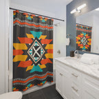 Southwestern Geometric Diamond Shower Curtain Gift: Rustic Texture for Modern Boho Homes