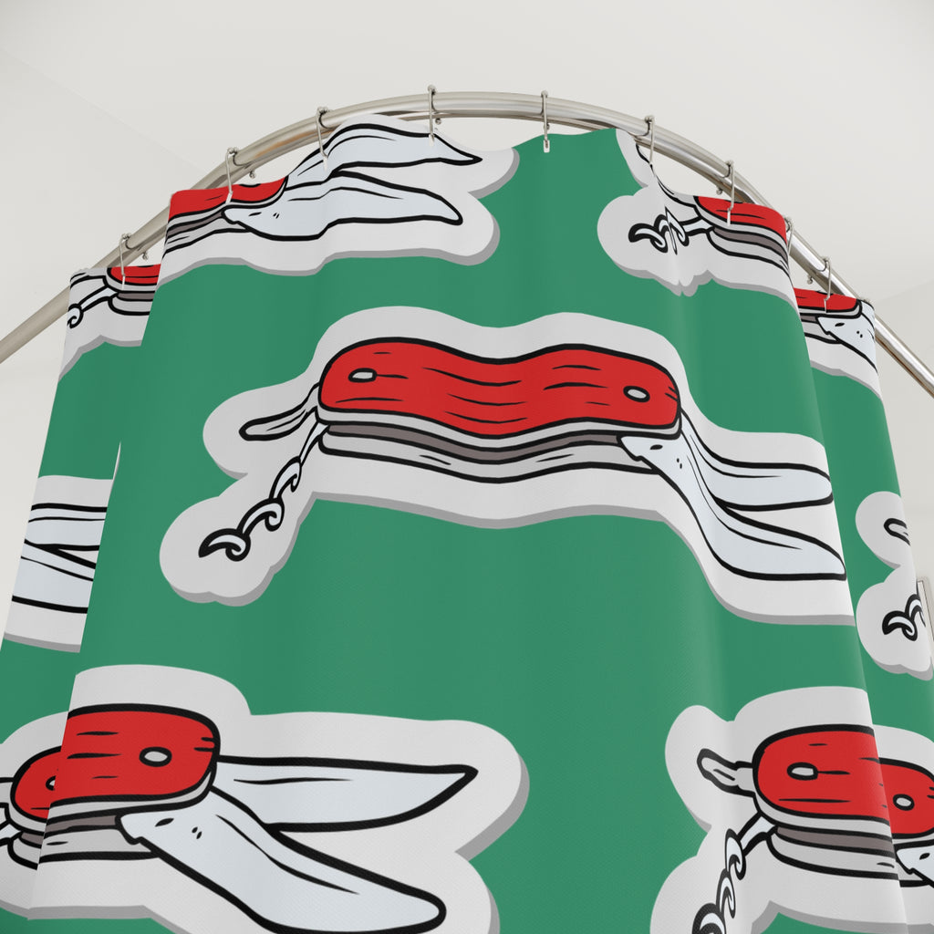 Swiss Army Knife Pattern Shower Curtain Gift: Playful Utility for Adventurous Homes