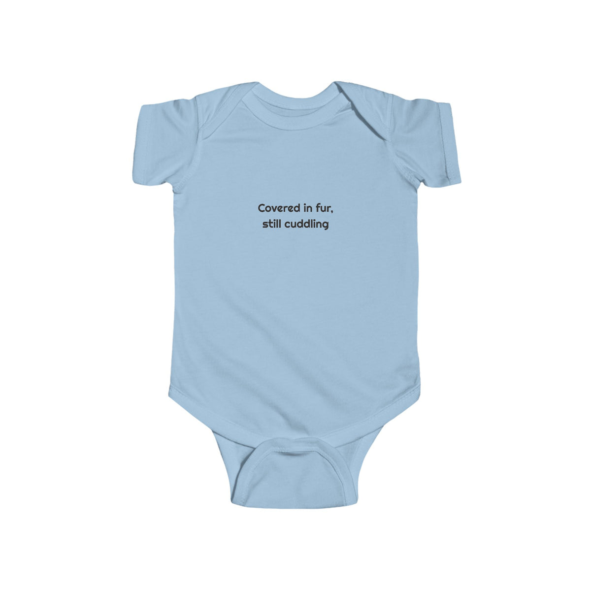 Covered in fur still cuddling Printed for Tiny Pet Lovers baby bodysuit – original NewGiftDay design, view 3