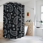 Classic Black & White Paisley Shower Curtain Gift: Timeless Boho Chic for Edgy Homes