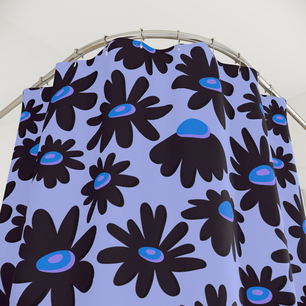 Retro Black Daisy Shower Curtain Gift: Groovy Floral Fun for Chic Homes
