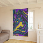 Six Swirl Purplish Design Blackout Window Curtain