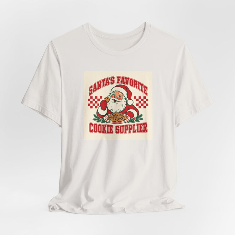 Santa's Favorite Cookie Supplier T-shirt in vintage-white – original NewGiftDay design