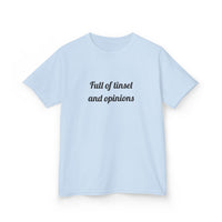 Full of tinsel and opinions DTG Printed for Holiday Giggles kids tee – original NewGiftDay design, view 12