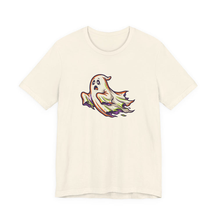 Wavy Ghost Glide Halloween T-shirt in natural – original NewGiftDay design