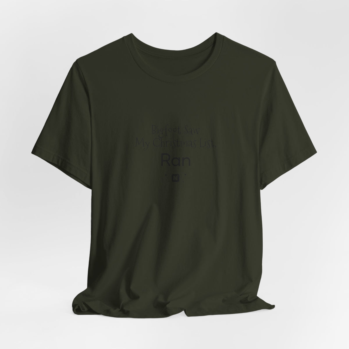 Bigfoot Christmas List T-shirt – original NewGiftDay design, view 180