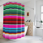 Serape Stripe Maximalist Shower Curtain Gift: Vibrant Culture for Bold Upgrades