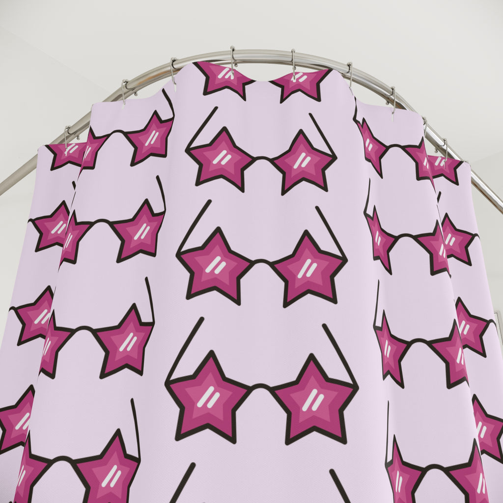 Star Sunglasses Pattern Shower Curtain Gift: Retro Glam for Pop Culture Homes