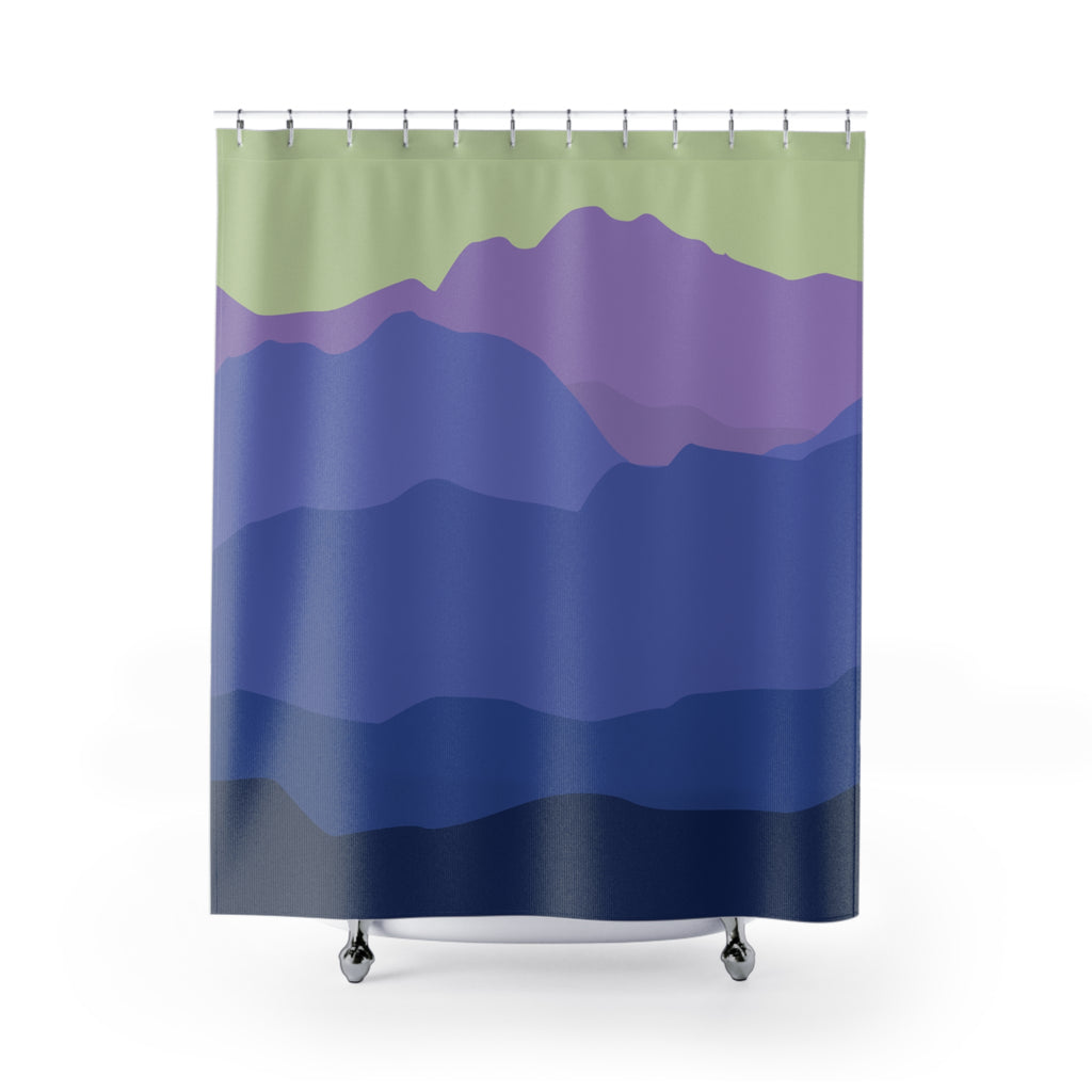 Monochromatic Mountain Forest Shower Curtain Gift: Serene Escape for Nature Lovers
