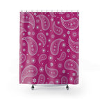 Magenta Ornate Paisley Shower Curtain Gift: Bohemian Boldness for Maximalist Homes