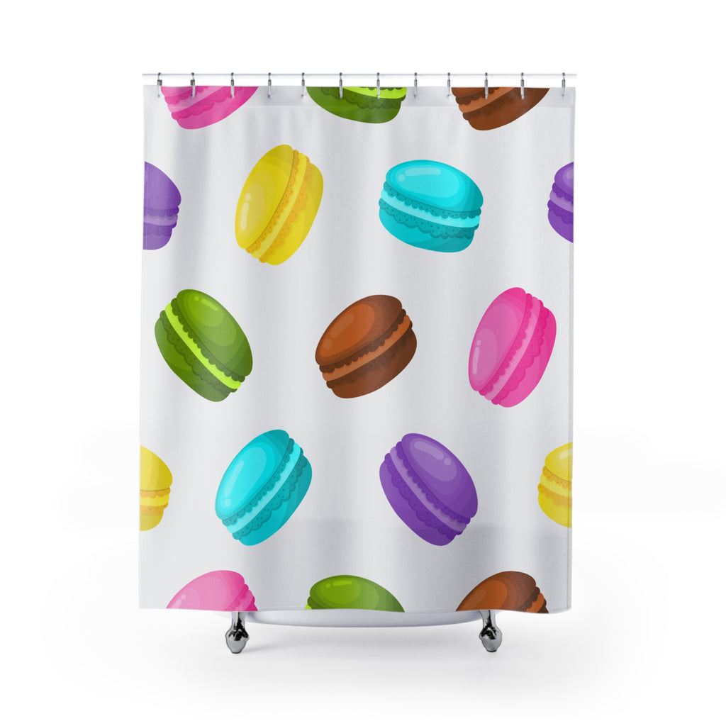 Delightful Macaron Pattern Shower Curtain Gift: Sweet Elegance for Dessert Lovers