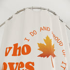 "Proud Autumn Lover" Leaf Pile Shower Curtain Gift: Expressive Fall for Cozy Homes