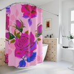 Pink Pop Art Rose Garden Shower Curtain Gift: Romantic Drama for Elegant Homes