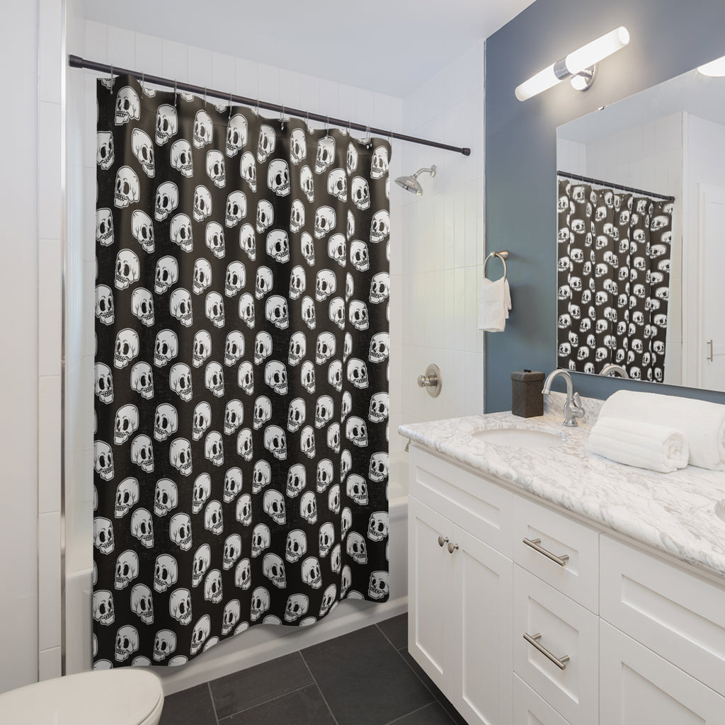 Minimalist Skull Pattern Shower Curtain Gift: Edgy Simplicity for Modern Homes