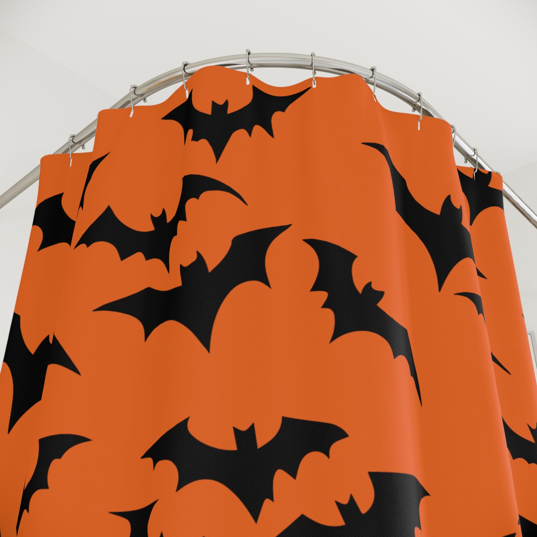 Black Bat Silhouette Shower Curtain Gift: Spooky Chic for Halloween Homes