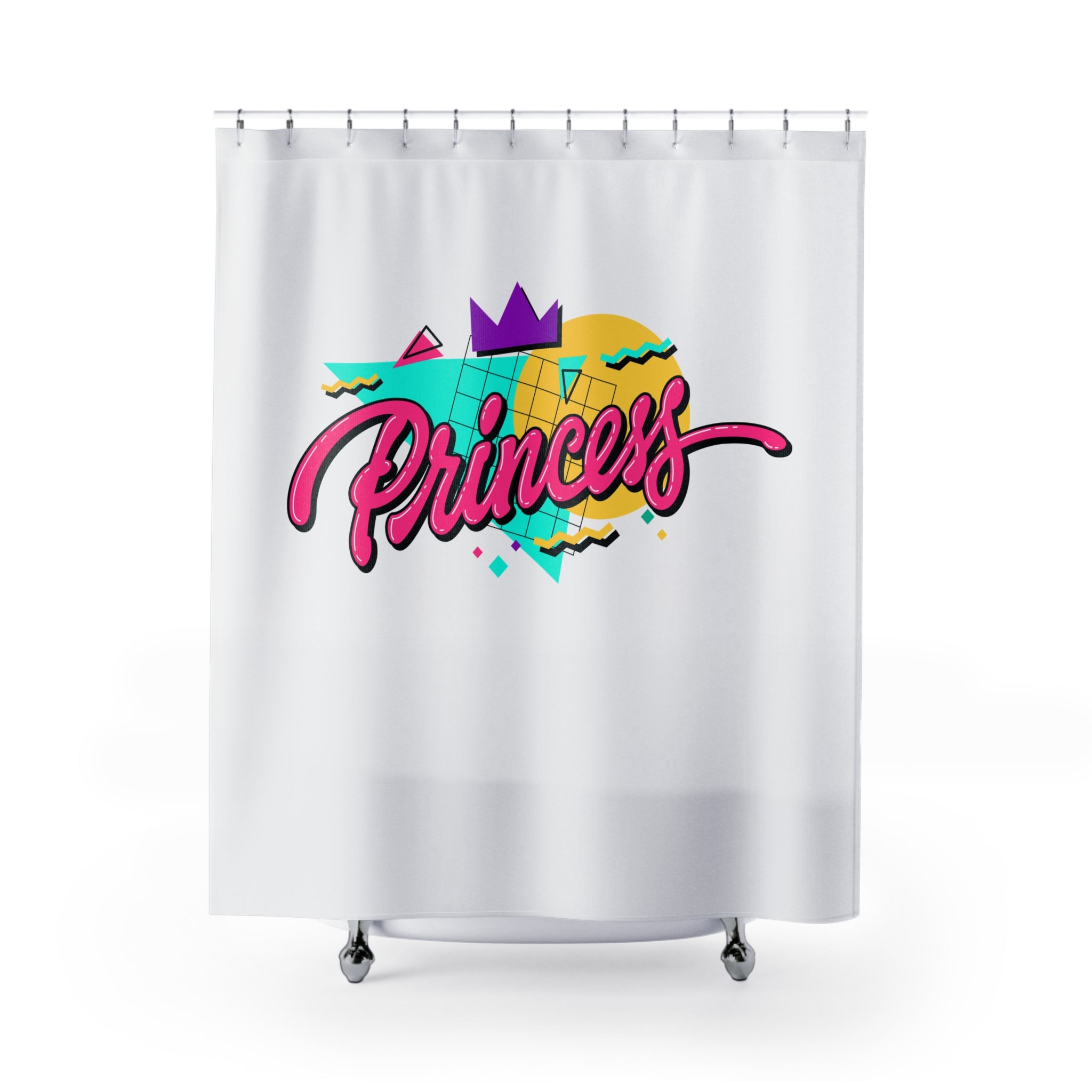 80s/90s Retro "Princess" Shower Curtain Gift: Vibrant Nostalgia for Funky Homes