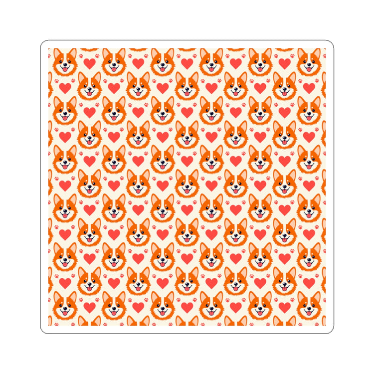 Corgi Hearts Kiss-Cuts sticker – original NewGiftDay design