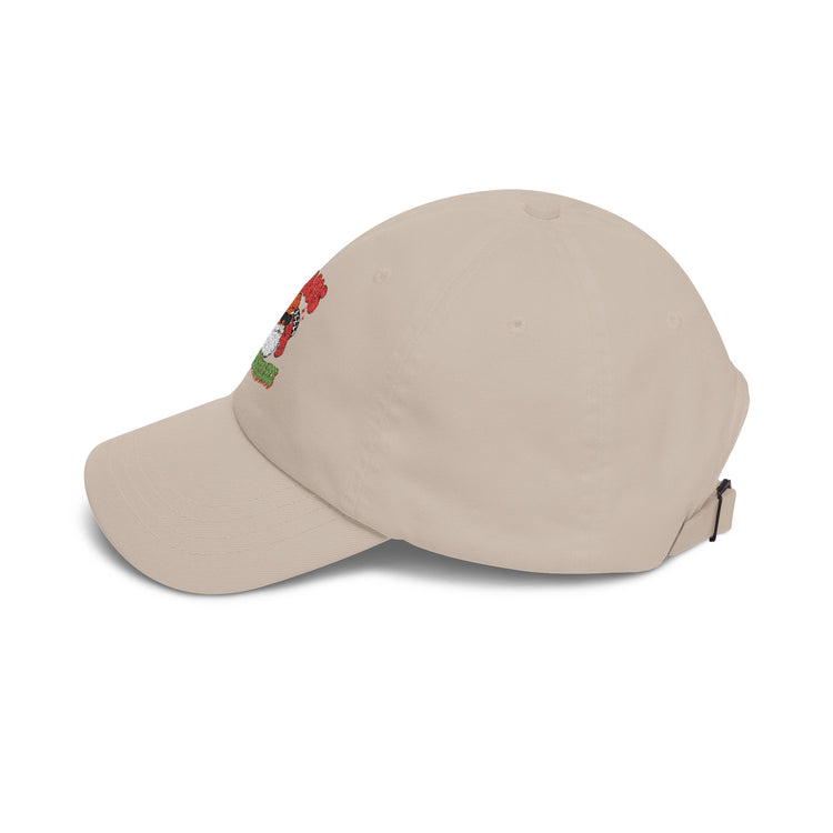Claus With Confidence Classic Dad Cap hat in stone – original NewGiftDay design