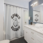 "Spooky Season" Retro Ghost Shower Curtain Gift: Festive Fun for Halloween Homes
