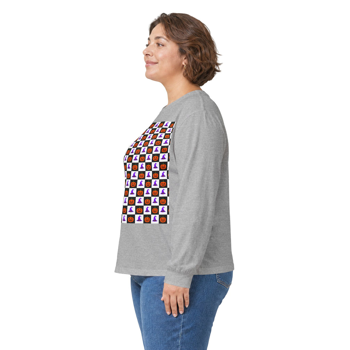 Jack-O'-Lantern Parade long sleeve tee – original NewGiftDay design, view 14