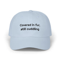 Covered in fur still cuddling Printed Dad for Pet Errands hat – original NewGiftDay design, view 4