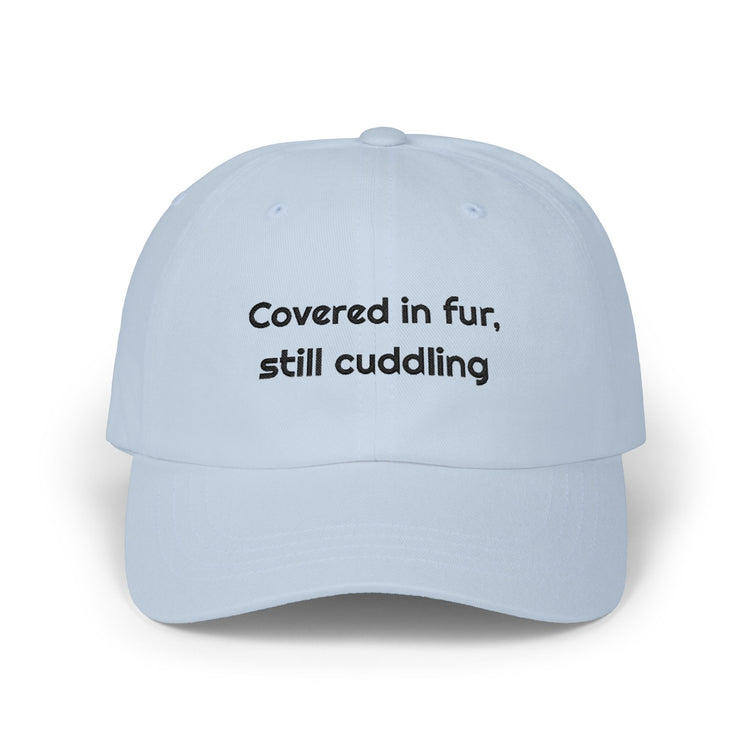 Covered in fur still cuddling Printed Dad for Pet Errands hat in light-blue – original NewGiftDay design